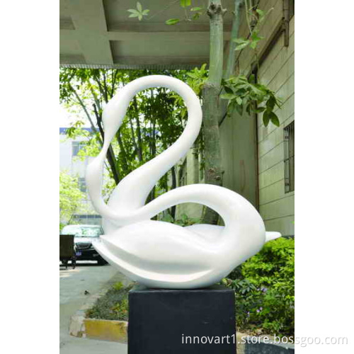 abstract resin animal swan sculpture